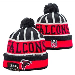Atlanta Falcons New Era Red, White & Black Beanie